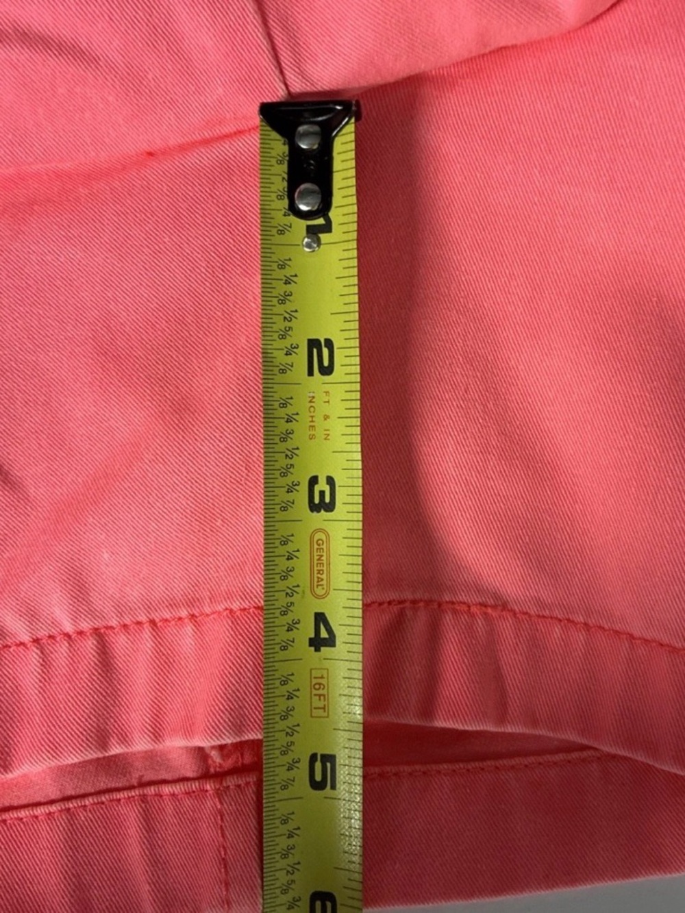 J‎ Crew Women's Size 6 Chino 100% Cotton Golf Shorts Coral With Green Waistband - Picture 9 of 9